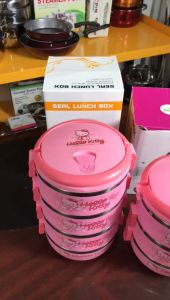 TERLARIS  Launch Box Hello Kitty Susun PJM050-051/ Tempat Makan Anti Tumpah /Tempat Bekal