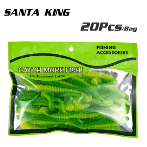 20PCS Soft Fishing Lures 5.5cm 7.5cm T-tail Worm Lure  Artificial Soft Baits Jig Wobblers Bass Pike Fishing Tackle