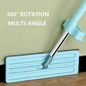 35cm Magic Squeeze Flat Mop (total 2 Mop Pad) 360 Spin Rotate Mop Free Hand Washing Lazy Mop Floor Cleaning Professional Microfiber Wet and Dust Mop