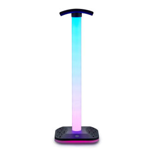 USB Powered Over Ear Headphones Stand with RGB Light and Anti-Slip Design for Gaming and Office