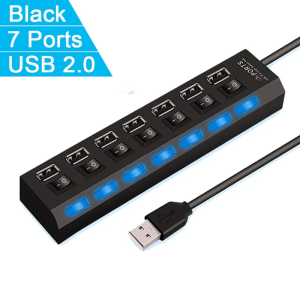 Bộ Chuyển Đổi Hub Mở Rộng 7 Cổng USB 2.0 Cho Máy Tính Xách Tay Máy Tính Để Bàn - Bộ Chia USB 7 Cổng Phụ Kiện Máy Tính