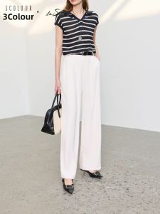 3COLOUR·S | High Waist White Loose Trousers