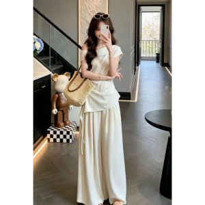 NIUVIES | Summer Off-Shoulder Top and Wide Leg Pants Set
