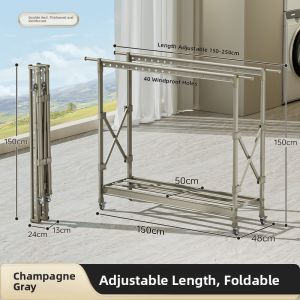 SHUDUODUN | Foldable And Adjustable Aluminum Clothes Rack
