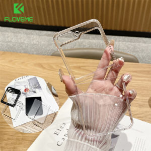 FLOVEME Hard PC Frosted Transparent Phone Case For Samsung Galaxy Z Flip 6 Z Flip 5 Flip 4 5G Simple Ultra Thin Slim Matte Clear Anti-fall Shockproof Back Cover For Galaxy Z Flip 6 Z Flip 5 Flip 4