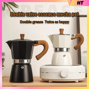 150ml Vintage Wooden Handle Espresso Maker Moka Pot Classic Italian Cafe Tools Kitchen Cafe Accessories