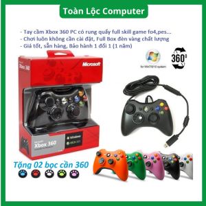 [FREESHIP MAX] Tay cầm Chơi Game Microsoft Xbox 360 Full box Có Rung Tay Cầm Có Dây Dùng Cho PC Laptop chơi full skill-Toàn Lộc Computer