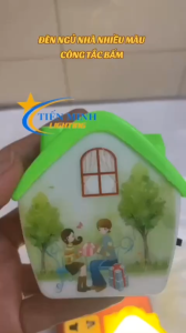 Đèn ngủ nhà KY-1202 có công tắc ánh sáng trắng dịu nhẹ nhiều màu chất liệu nhựa