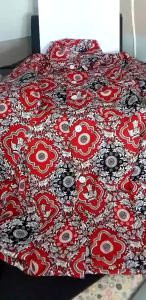 Baju Batik Sekolah SD Motif Tunas Harapan Merah Lengan Panjang