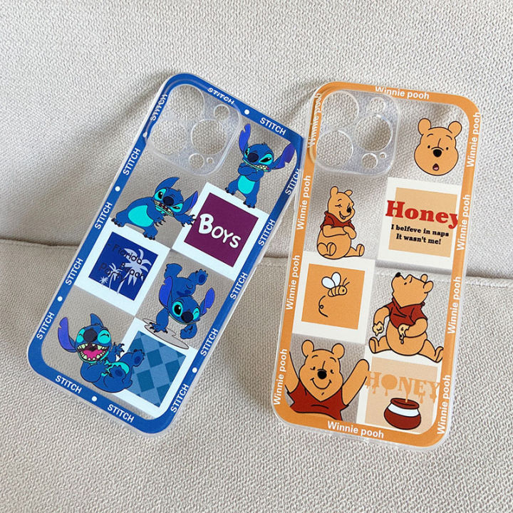 Phone Case OPPO A79 5G Cute Cartoon Stitch Bear Pattern Shockproof Transparent Soft Silicone Casing OPPO A79 5G Phone Cover Case