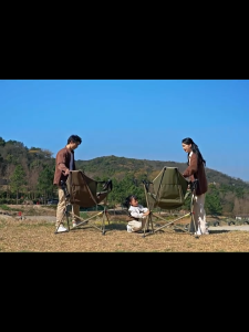 【REECHO OUTDOOR】Portable outdoor rocking chair outdoor camping hanging chair leisure chair nap chair aluminum alloy folding chair