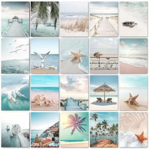 Oil Painting By Numbers  Beach Landscape  Number Drawing Canvas DIY Pictures By Numbers Home Decor