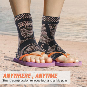 1/2PCS Copper Infused Ankle Brace – Compression Sleeve for Plantar FasciitisAchilles Tendonitis - Ankles Support for Men Women