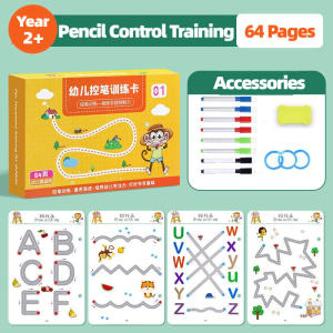 Kids Writing Training Book Set Reusable Magic Practice Copybook Children Early Educational Toy Writing Training Book