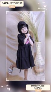 DRESS ANAK CRINKLE AIRFLOW DRESS ANAK HOODIE USIA 1-7 TAHUN DRESS KEKINIAN VIRAL BERBIE HOODIE