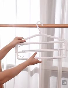 DM Adjustable Retractable Hanger Towel Holder Rack Lipat Penyangkut Baju Tuala Clothes Drying Foldable Travel Portable