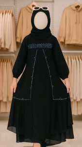 AMARA DRESS Abaya Anak Perempuan elegant mewah bahan crinckle mix swarosky / gamis anak perempuan terbaru 2025