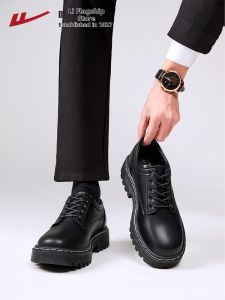 Warrior | Autumn New British Style Casual Black Derby Shoes Thick Round Toe