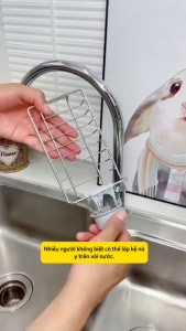 Kệ Để Đồ Rửa Chén Kẹp Vòi Nước Nhà Bếp - Giá Gắn Vòi Nước Kích Thước Nhỏ Gọn Tháo Lắp Dễ Dàng