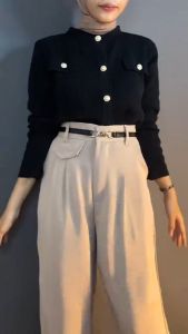 Oro Pants Knit Premium Celana Panjang Wanita Model Korean Style /Oro Pants Highwaist