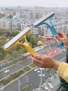 3 IN1 Silicone Wiper Glass Squeegee with Spray Bottle Bathroom Window Cleaning Brush