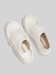 Casual Spring Summer New Magic Stick Canvas Shoes Women Slip-On Lazy Shoes round Toe Low Top Rubber Sole Youth Fashion