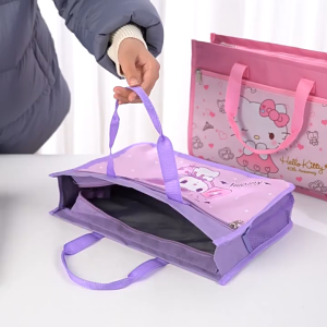 Cute Student Tutoring Bag A4 Oxford Cloth Storage Book Handbag Cartoon Pattern for 3-5 Grade Boys And Girls