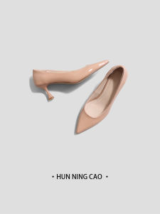 รองเท้าส้นสูงหญ้าคอนกรีต ผู้หญิง รองเท้าส้นเตี้ยปลายแหลม ฤดูร้อน รองเท้าทํางาน พรางหุ่น น้ำหนักเบา รองเท้า OL