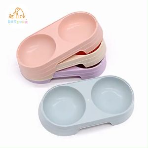 【PETZOOM】Pet feeder 2 in 1 double bowls dog and cat feeder Drinking bowl food bowl