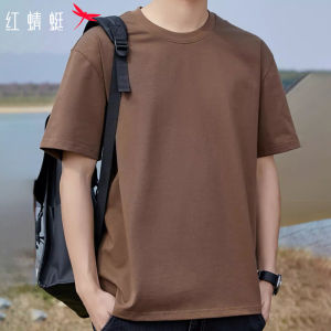 Nam Áo Thun Nữ Tay Ngắn Đỏ Chuồn Chuồn Dáng Rộng Raglan Tay Chống Nhăn Mùa Hè Giải Trí Cao Cấp