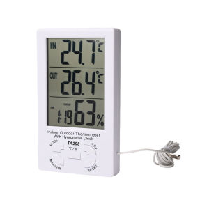 Aideepen | TA298 Digital Thermometer Hygrometer Indoor Outdoor Temperature Humidity Meter Sensor Clock ℃/℉ High Accuracy Home Thermometer