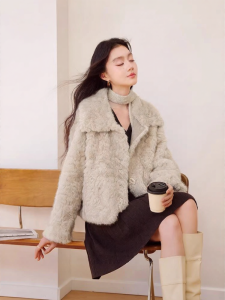 XIANGYING | Áo Khoác Da Cừu Giả Mới Cho Phụ Nữ Mùa Đông
