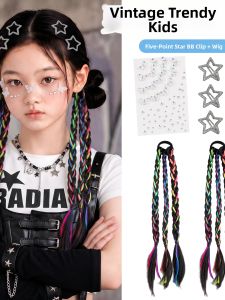 DUBAO | Wig Braids Star Decorative Sweet Cool Style Childrens Hair Accessories