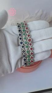 Rosenmarry/ ข้อมือพลอยไพลินแท้ ตัวเรือนเงินแท้925 พร้อมกล่อง RB007 พลอยแท้เสริมดวง ของขวัญ