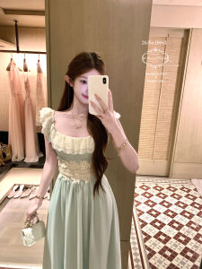 Lace Ruffles Waist-tightening A-line Summer Dress