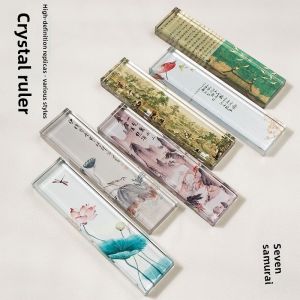 Creative Crystal Glass Paperweights Original Wood Brass Calligraphy Brush Letter Press Stone Brush Holder Ruler Book Press