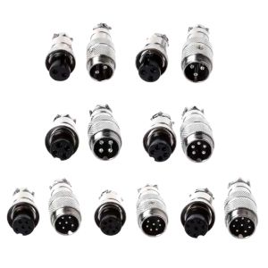 หัวแจ็คคอนเนคเตอร์เหล็ก GX-16 Plug connector 16mm คอนเน็คเตอร์ GX-16 มี 2345678 pin แบบต่อกลาง (ตัวเมียต่อลอย+ตัวผู้แบบขันเกลียว) ราคาต่อชุด