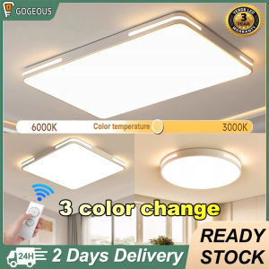 Gogeous ceiling light modern design nordic bathroom dining room bedroom living room ceiling light with remote control ceiling lamp modern tri color led ceiling light for house ceiling