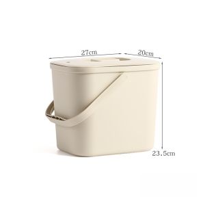 Square Plastic Tea Water Bucket Tea Set Waste Water Collection Bucket Tea Tray Drainage Trash Can Handheld with Lid Home Cleaning Tool