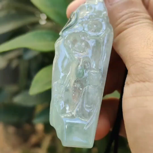 Crafted as Buddha with a Fengshui Wheel as Pendant on Natural Type A Jadeite Jade certificate weighs 18.79 grams measurement 65.1 * 23 * 6.6 mm (pendant384)