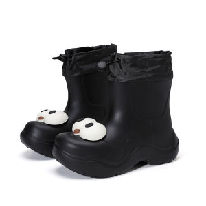 Adorable Womens Rain Boots Heightening Waterproof Non-slip Short Booties Cute Casual EVA PVC Material for All Seasons