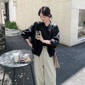 Cool Black Leather Jacket Womens Stylish Retro Hong Kong Style Motorcycle Jacket Premium Feel Autumn New Arrival