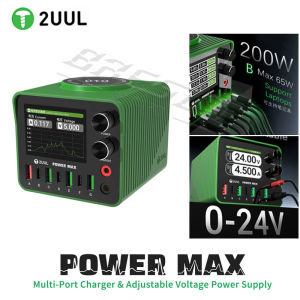 2UUL Power Max PC01 Multi-Port Charger & Adjustable Voltage Power Supply for Mobile Phones PD Fast Charging Station Repair Tools