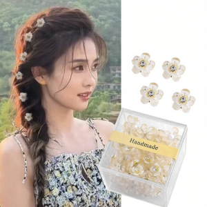 SENXIANGXU | Mini Stylish Hair Clip with Pearl Zirconia and Flower Design