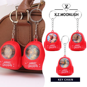 X.z. MOONLIGH คริสต์มาสพวงกุญแจไฟกลางคืนเรืองแสงคริสต์มาสจี้ประดับจี้สร้างสรรค์ DIY