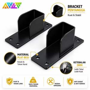 BRACKET PENYANGGA JEMURAN BRICKET PENYANGGA BENTANGAN BESI KAYU UNTUK JEMURAN ATAU JUALAN
