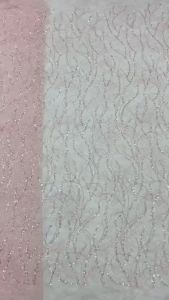 Wholesale French Sequins Lace Fabric 2026 Luxury High Quality White African Embroidery Beads Lace Fabric For Women Wedding Dress