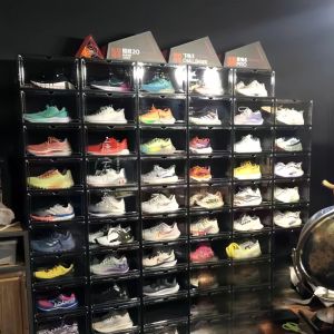 Japanese Style Transparent Magnetic Acrylic Shoe Storage Box Vertical Door Open Airy Shoe Cabinet Aj Box Home Assembly
