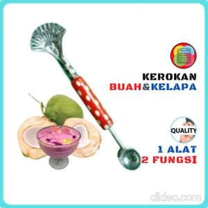 1 buah kerokan kelapa / sendok coctail buah/ kerokan buah serbaguna / peeler buah