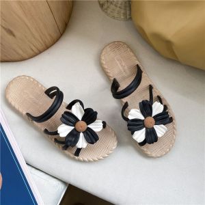 Womens Roman Sandals Flat Bottom Indoor Bathroom Slip-Resistant Beach Casual Fashion Hollow out Low Heel PVC Comfortable
